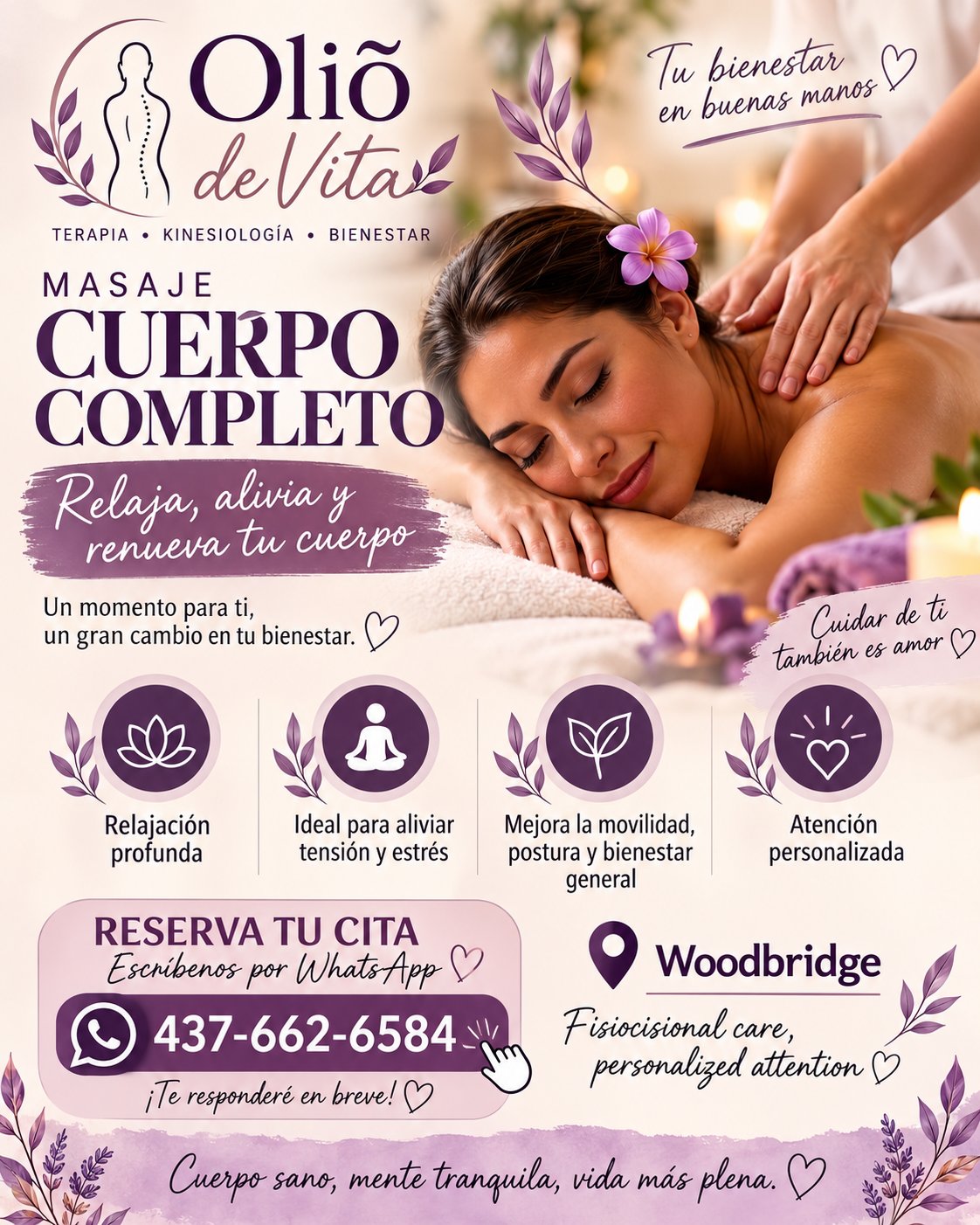 Masaje cuerpo completo en Woodbridge